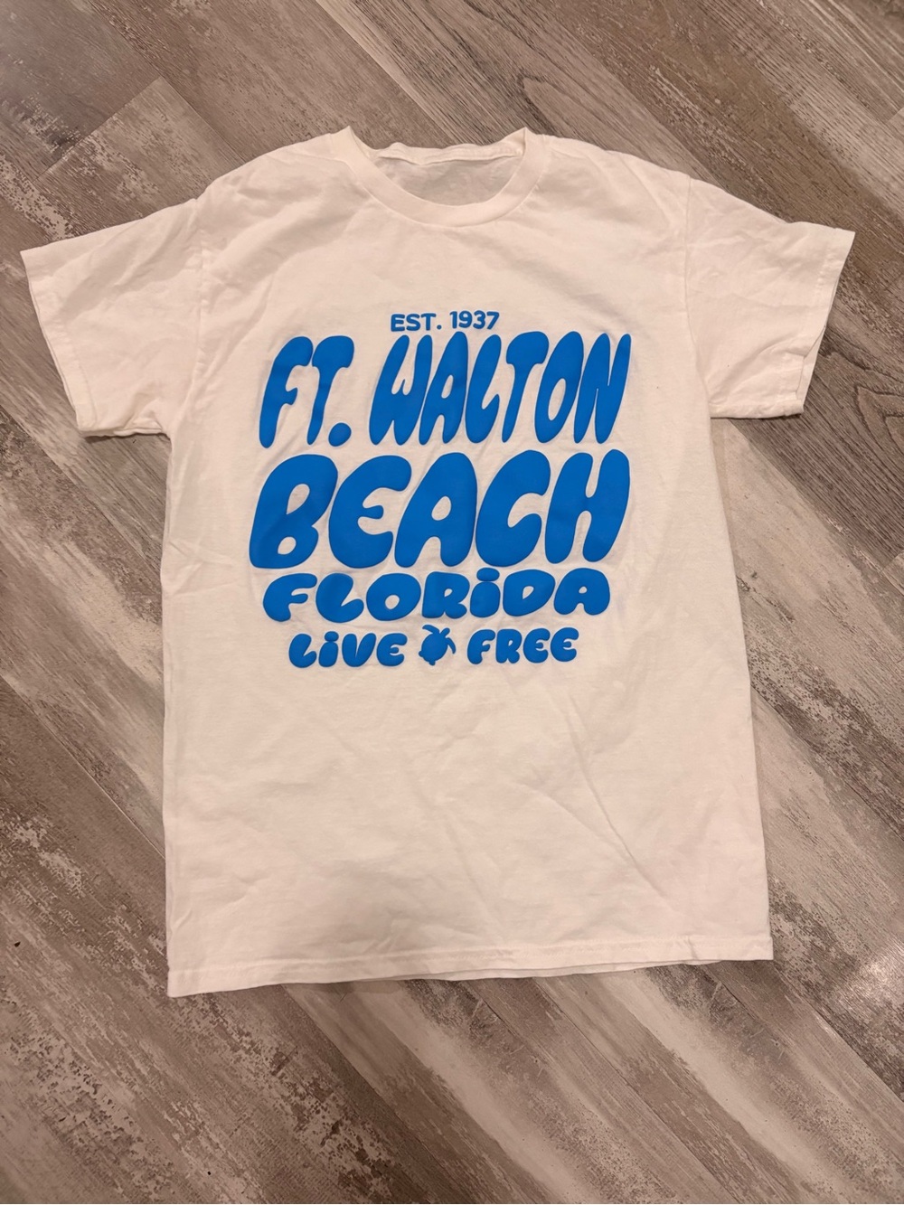 Ft. Walton Beach Florida Graphic Tee - White & Blue